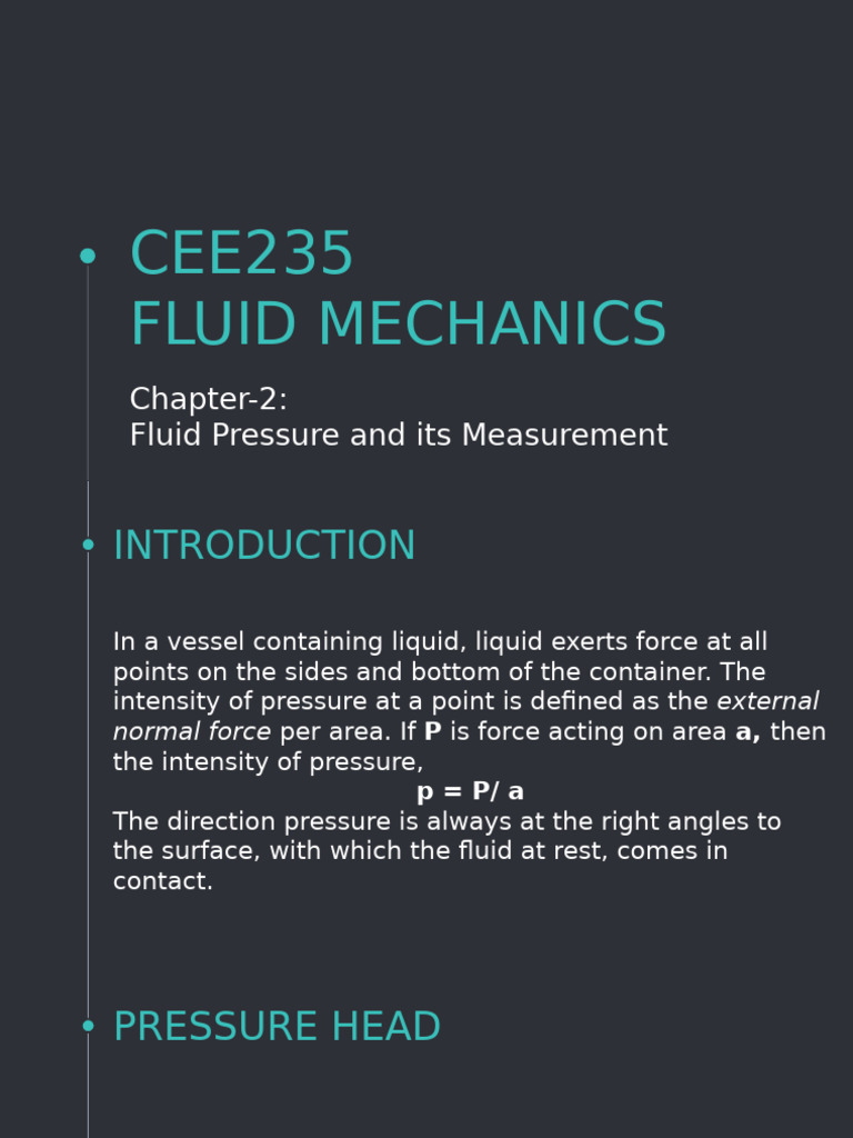 Fluid Pressure Measurement Techniques | PDF | Pressure Measurement ...