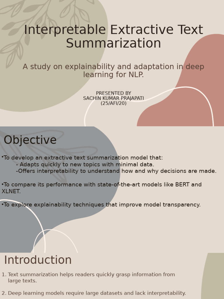 Interpretable Extractive Text Summarization | PDF | Regression Analysis ...