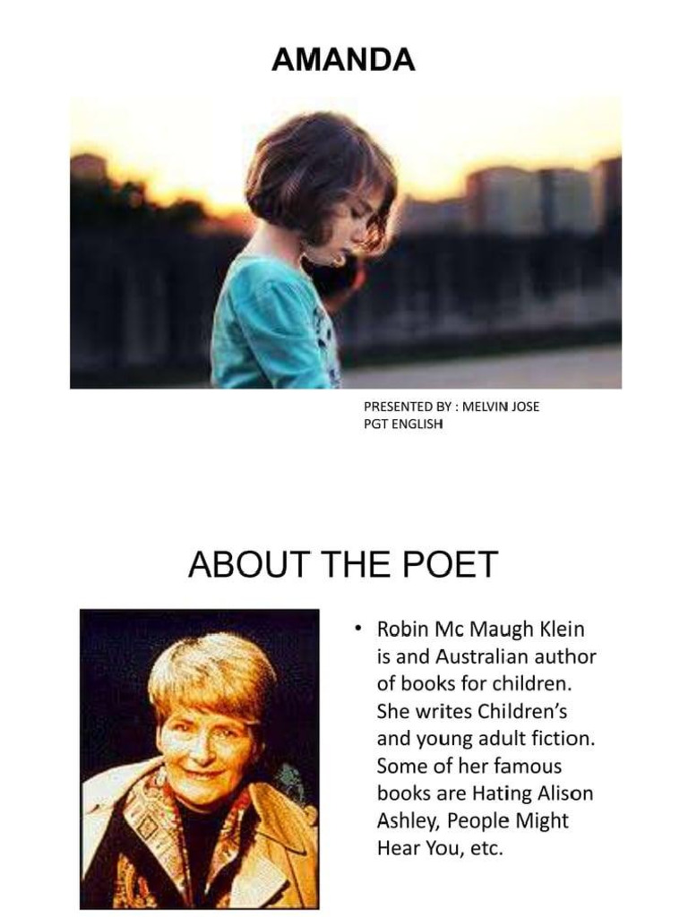 Amanda: A Poem on Parental Control | PDF
