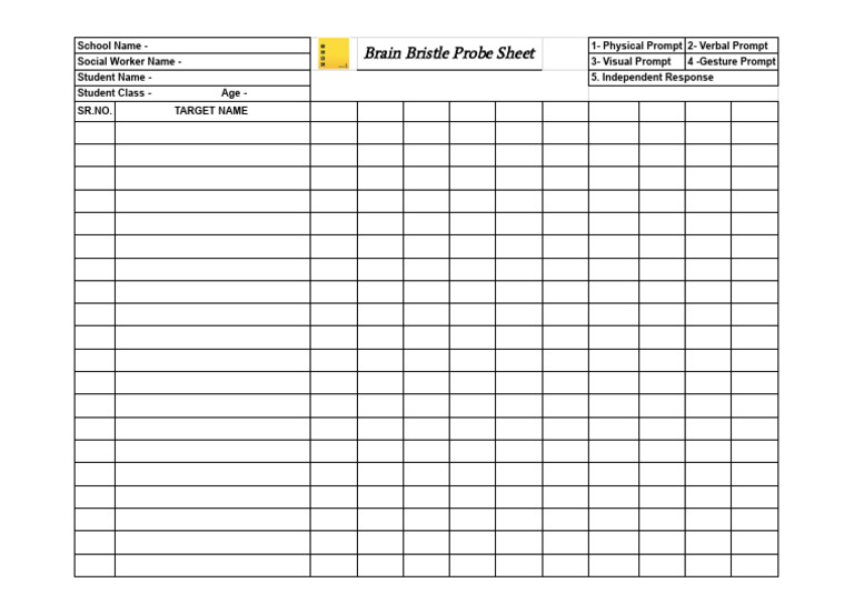 Brain Bristle Probe Sheet for Students | PDF