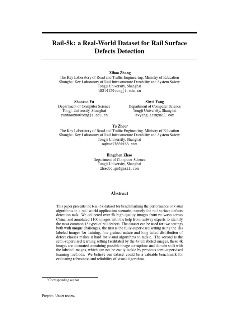 Rail-5k Dataset for Defect Detection | PDF | Computer Vision | Deep ...