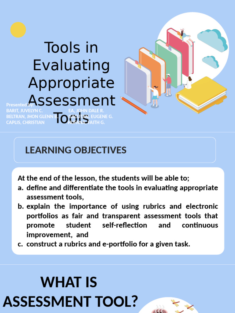 Tools in Evaluating Appropriate Assessment Tools | PDF | Rubric ...