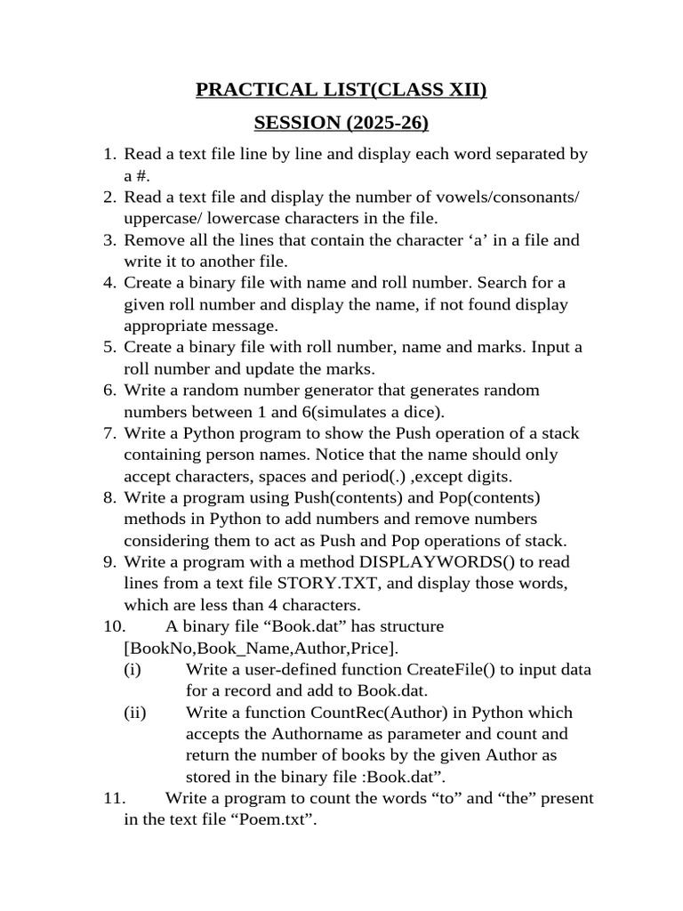 Python Programming Practical Tasks | PDF | Comma Separated Values ...