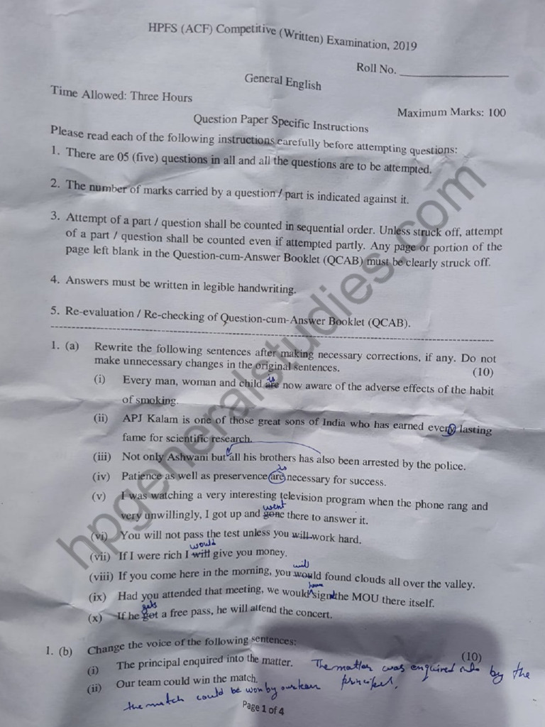 English Acf Paper 2021 - Watermark | PDF