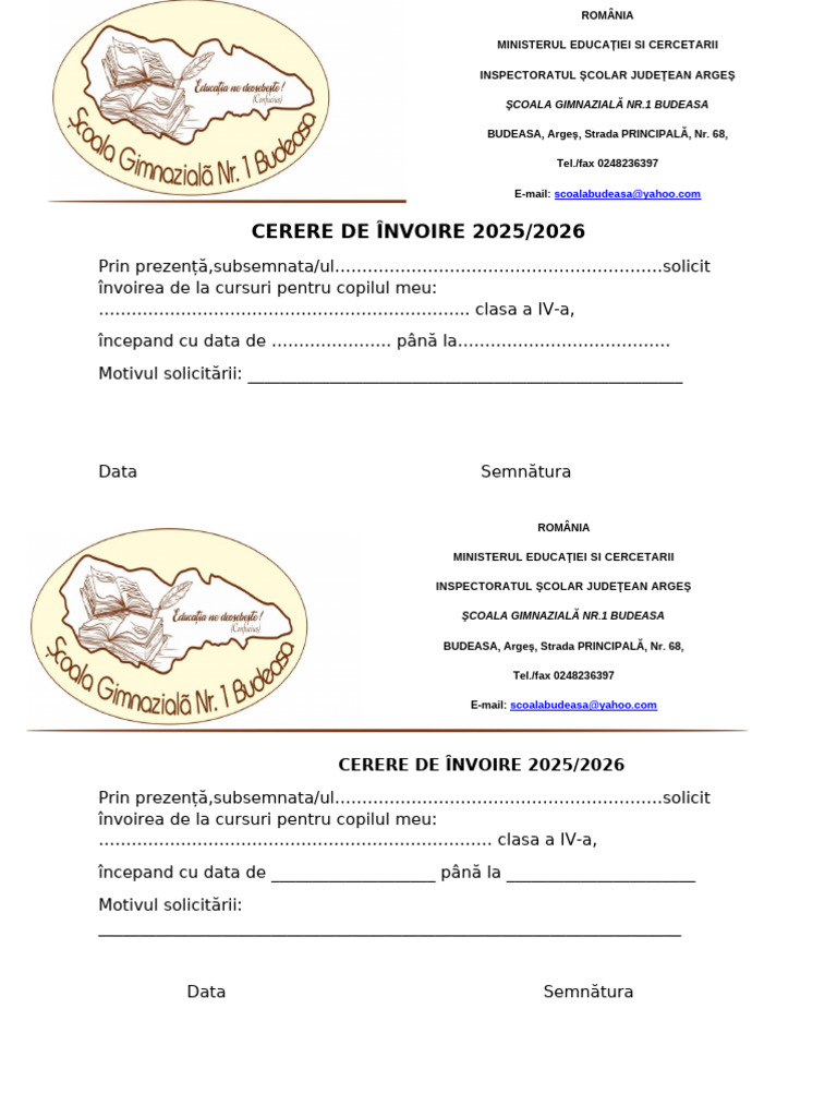 Cerere de Invoire | PDF