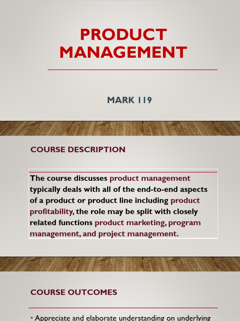 Product Management Course Overview | PDF | Design Thinking | Marketing