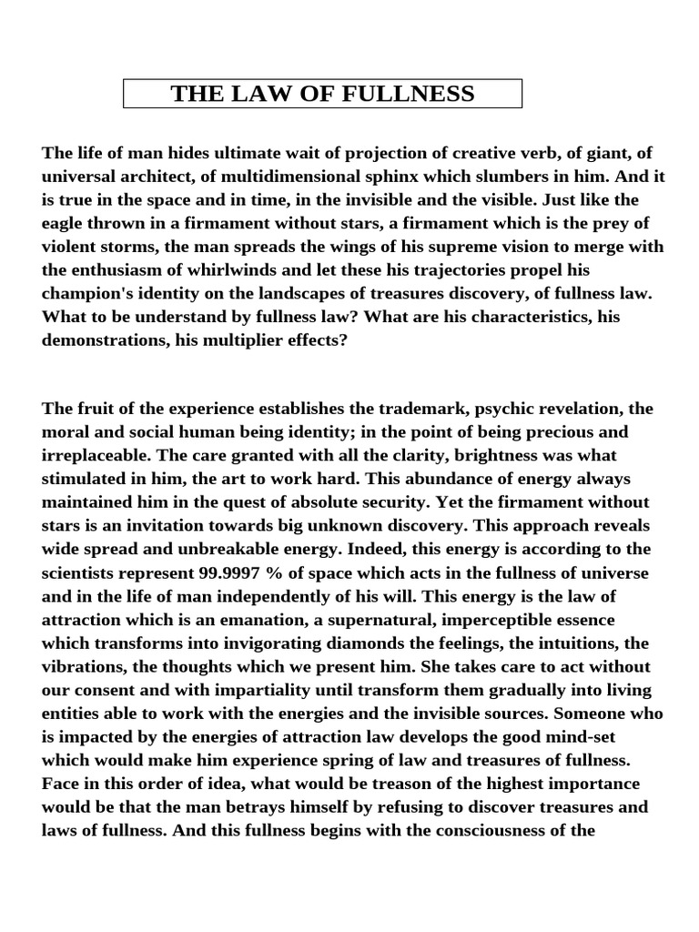 The Fulness Law | PDF | Knowledge