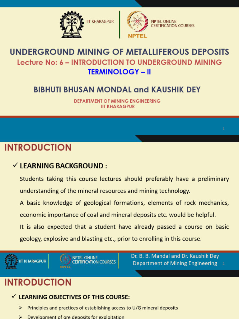 Underground Mining Terminology Explained | PDF | Mining | Natural Materials
