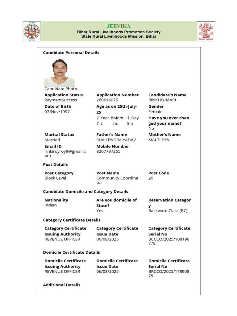 Rinki Kumari Community Coordinator Application | PDF