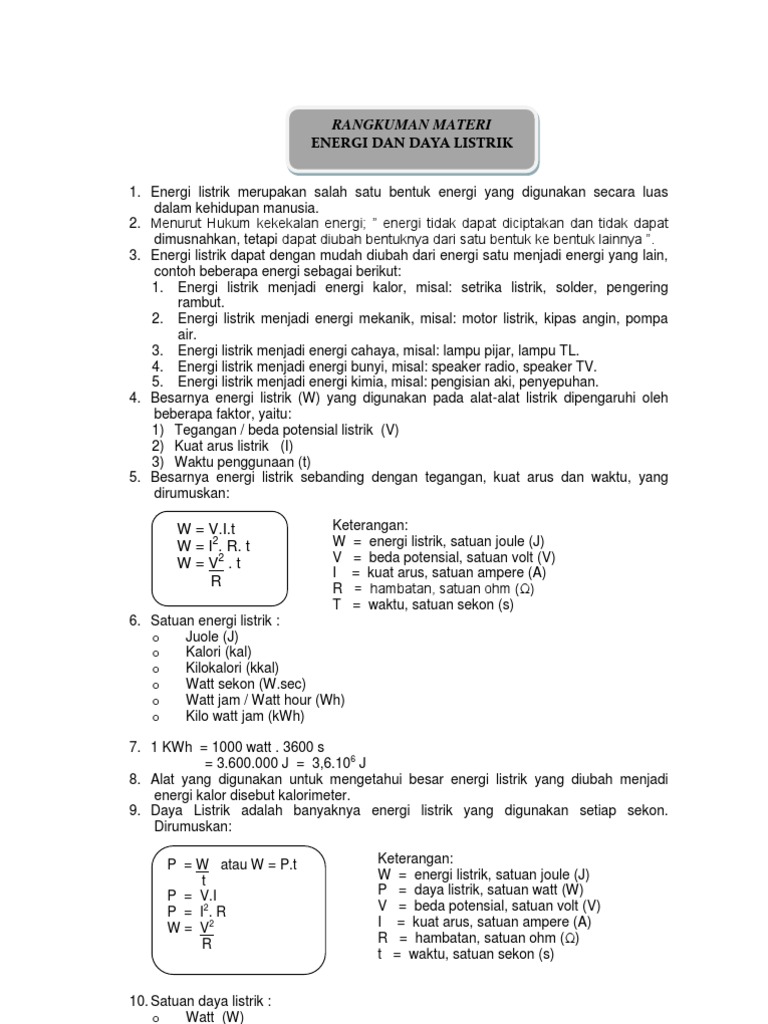Energi Dan Daya Listrik Pdf
