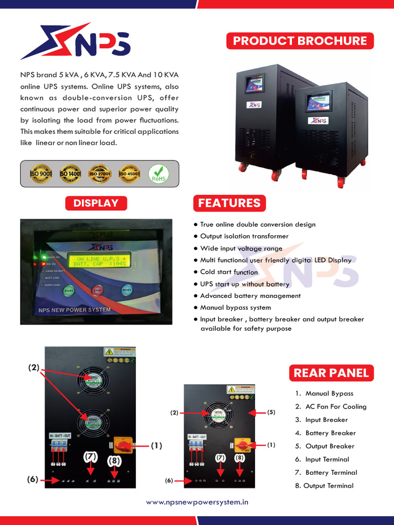 NPS 5-10 kVA Online UPS Systems | PDF | Alternating Current | Mains ...
