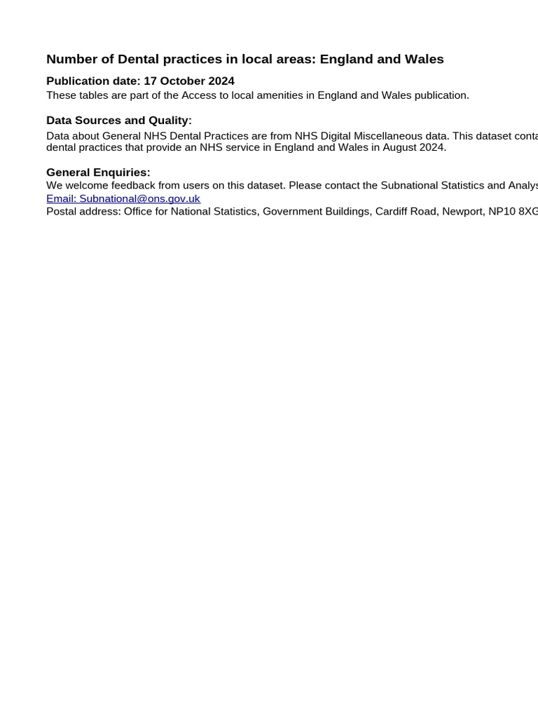 Dental Practices in England and Wales | PDF | Sports Leagues ...