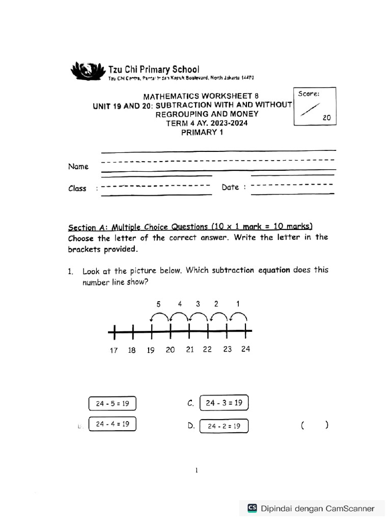 Maths Worksheet 8 - Unit 19&20 - Term 4 | PDF