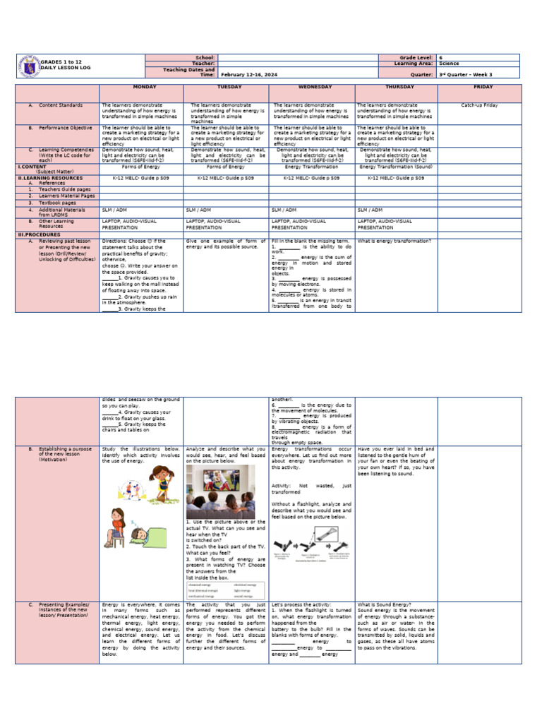 Science 6 Week 3 | PDF | String Instruments | Atomic Nucleus