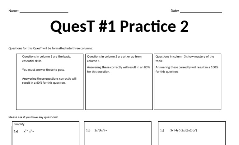 1 Quest Practice 2 | PDF