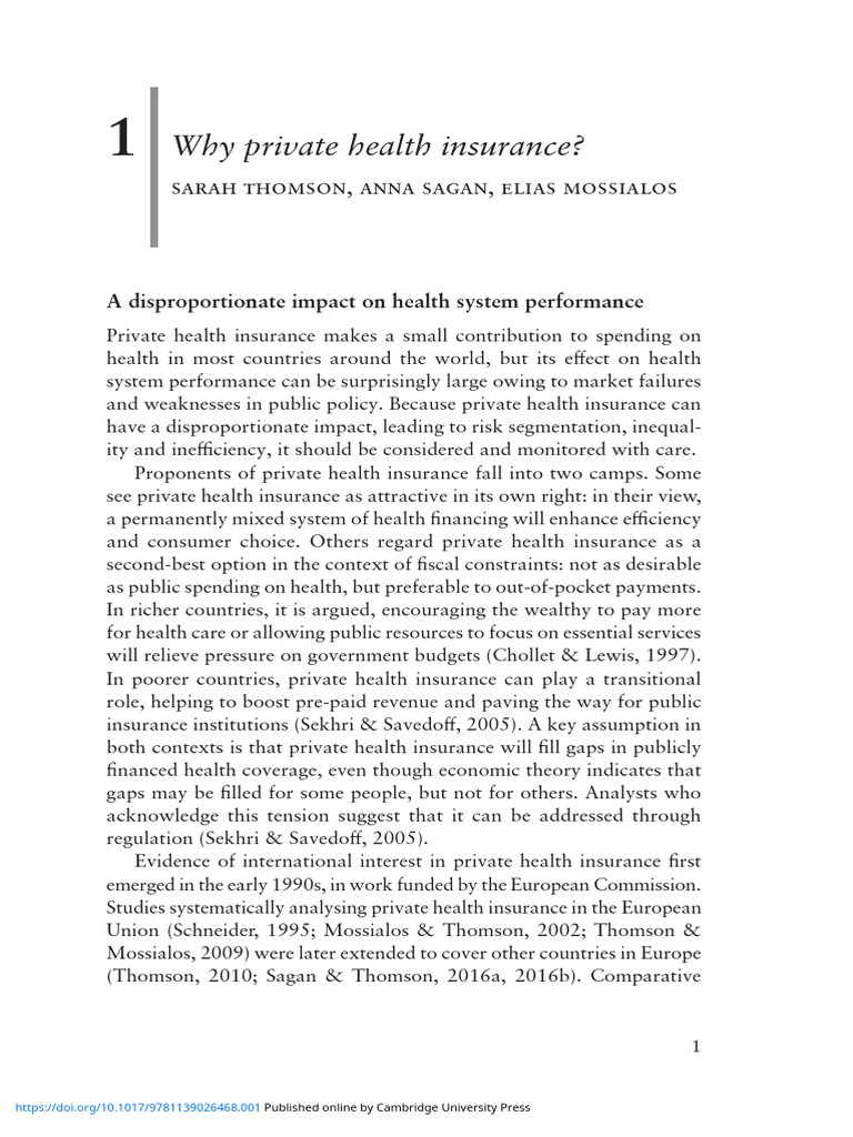 Impact of Private Health Insurance Globally | PDF | Insurance | Adverse ...