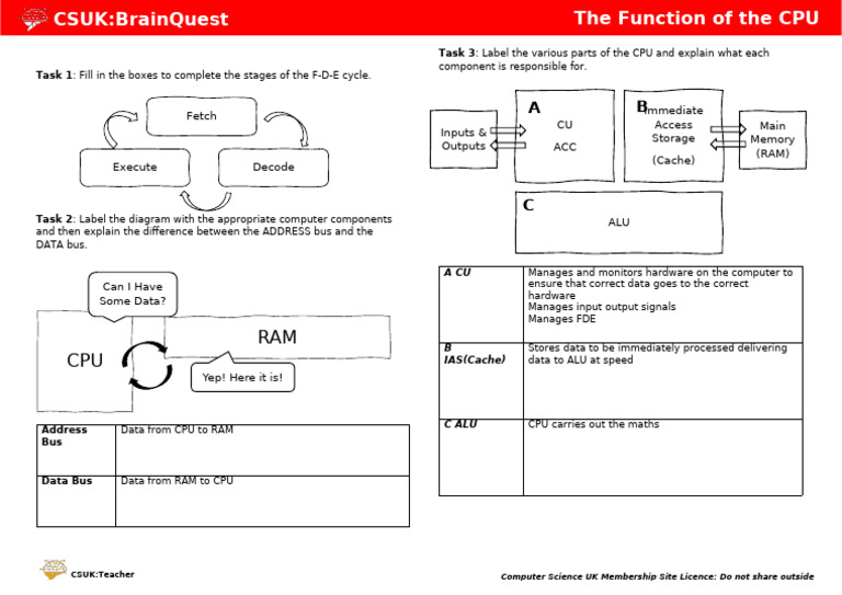 The Function of The CPU - BrainQuest | PDF | Central Processing Unit ...