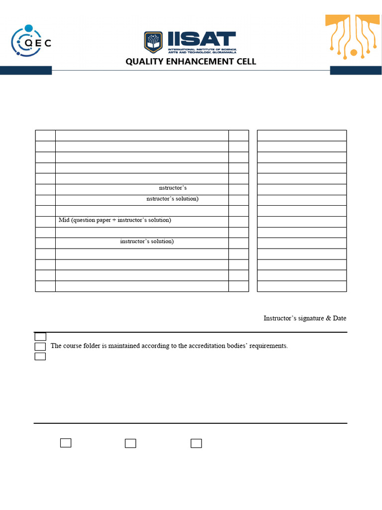 Course File Checklist for Instructors | PDF