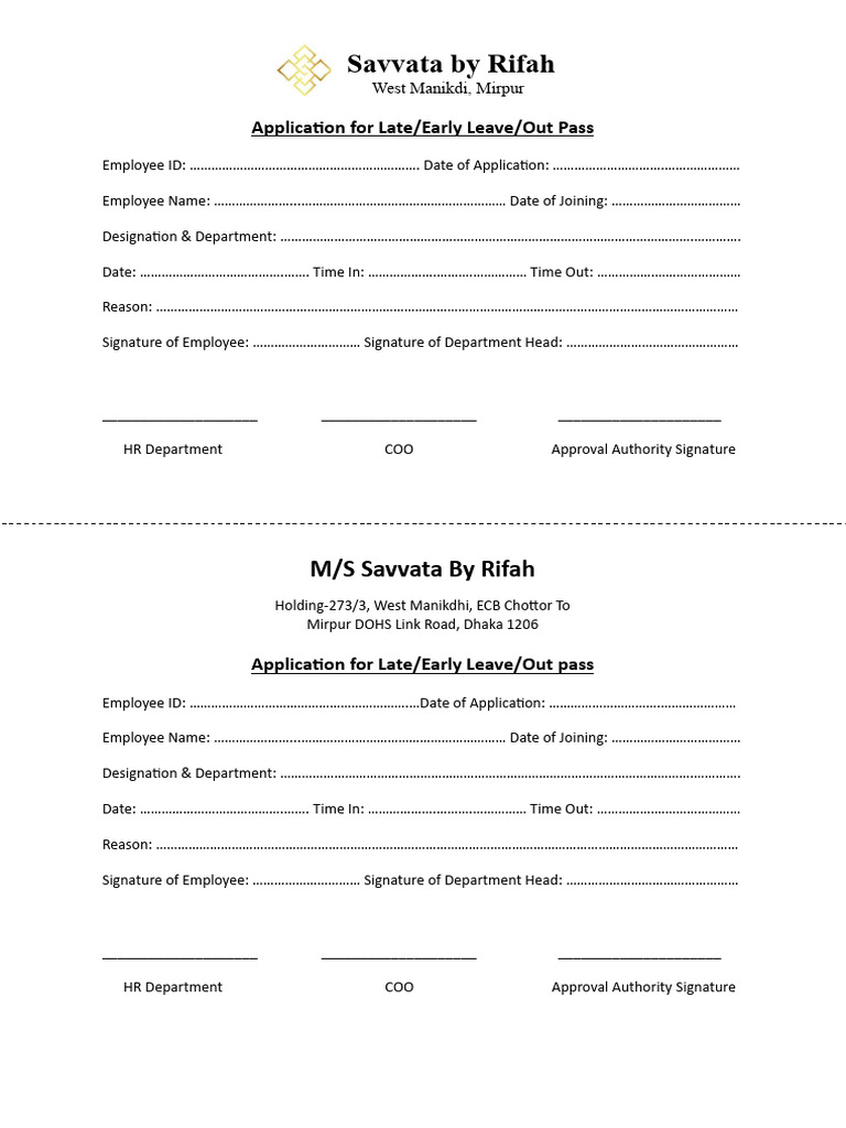 Leave Application Form Template | PDF