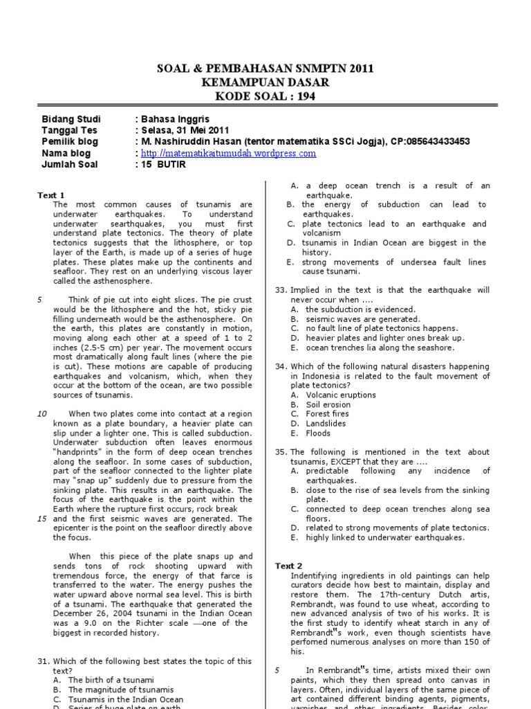 Bahasa Inggris Snmptn