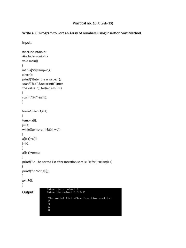 10th Insertion Sort 1stritya | PDF