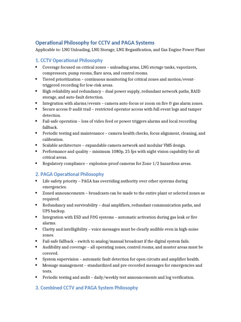 CCTV and PAGA Systems Operational Guide | PDF | Liquefied Natural Gas ...
