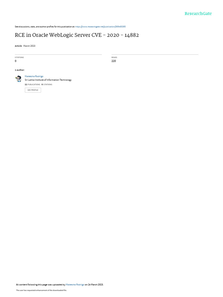 RCE in Oracle WebLogic Server CVE 2020 14882 | PDF | World Wide Web ...