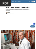 KQL Cheat Sheet for Data Analysis | PDF