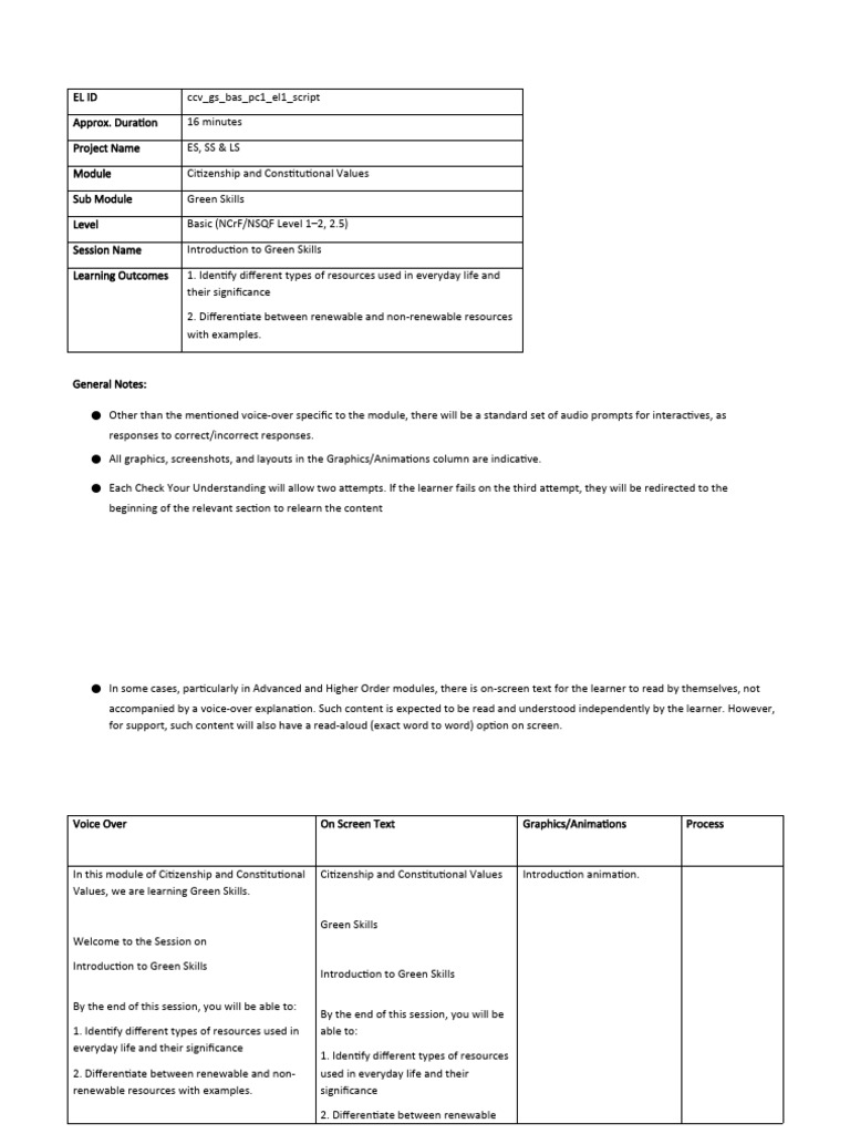 CCV - Gs - Bas - pc1 - El1 - Script - Reviewed SNET | PDF | Renewable ...