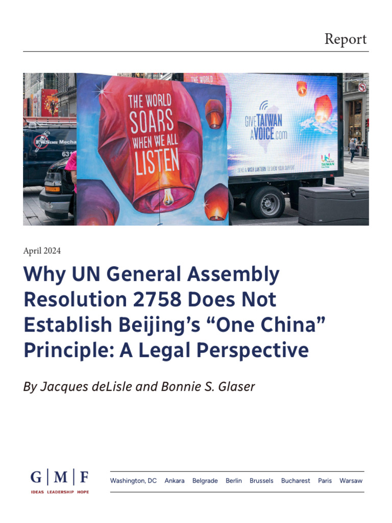 Legal Analysis of UNGA Resolution 2758 | PDF | Taiwan | United Nations