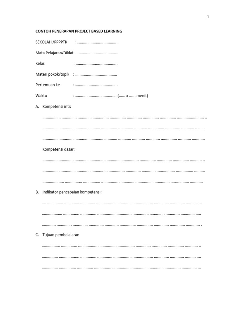 Penerapan Project Based Learning di Kelas | PDF