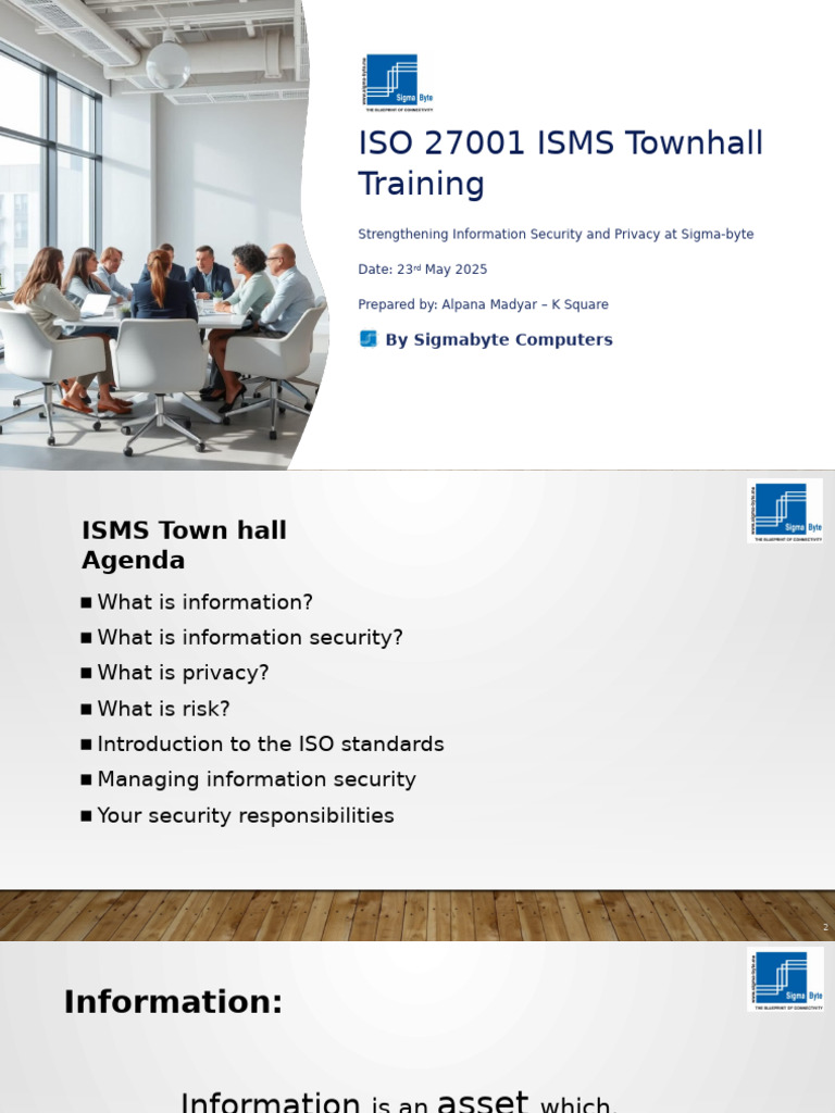 ISO 27001 ISMS Training Overview | PDF | Information Security | Information