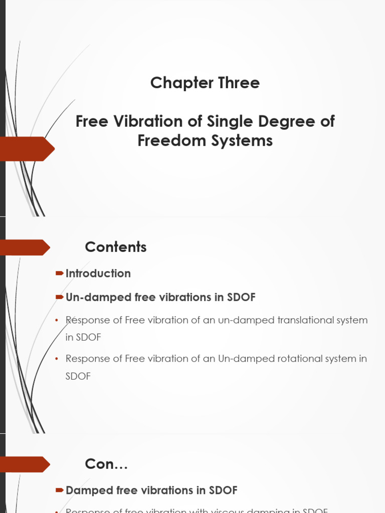 Free Vibration in SDOF Systems | PDF | Damping | Friction