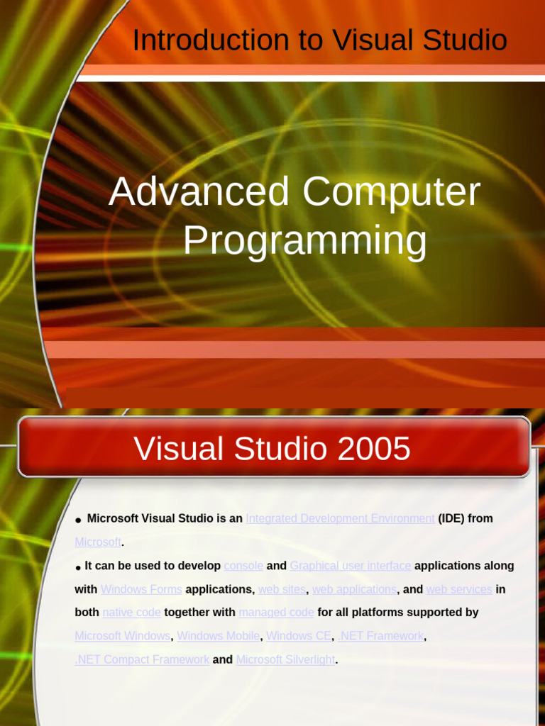 Overview of Visual Studio 2005 Features | PDF | Microsoft Sql Server ...