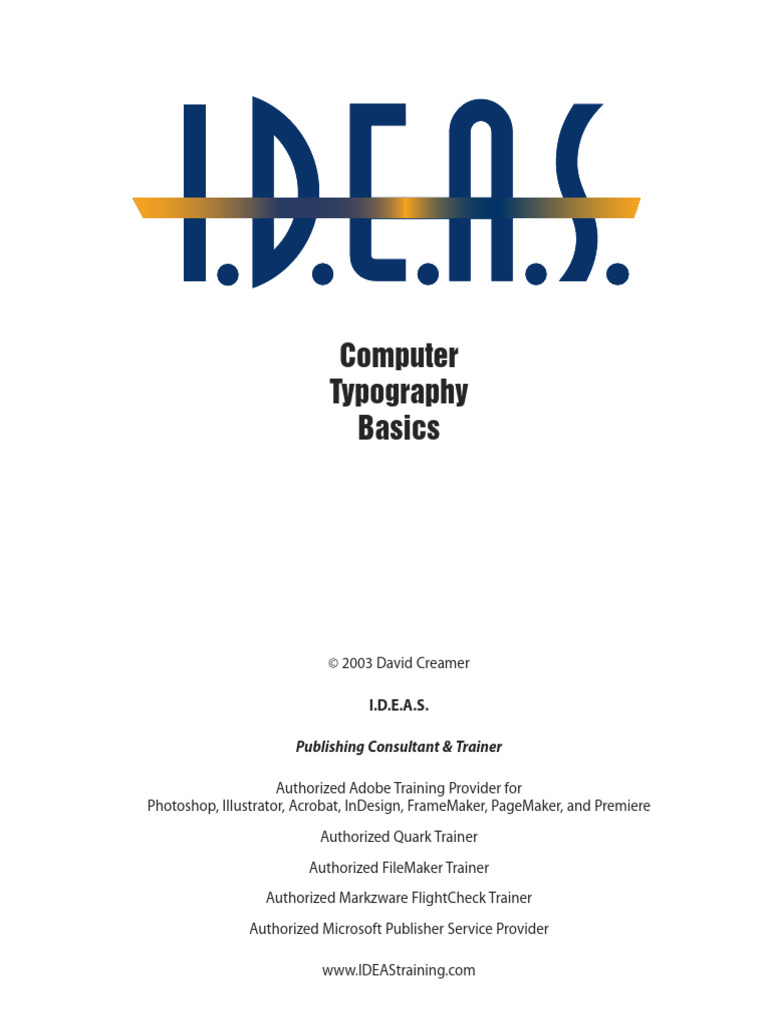 Computer Typography Basics David Creamer 788 | PDF