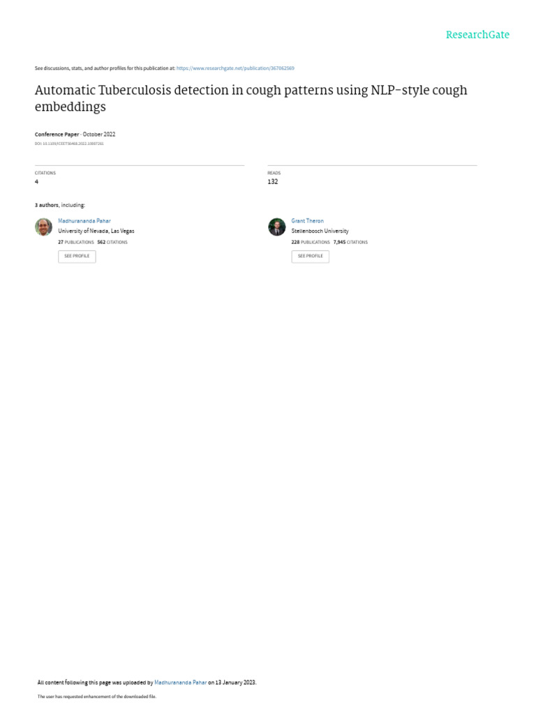 NLP Cough Embeddings for TB Detection | PDF | Receiver Operating ...