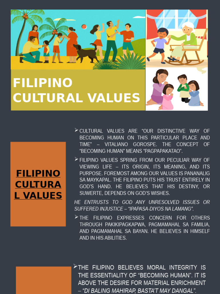 Filipino Cultural Values Explained | PDF | Integrity | Luck