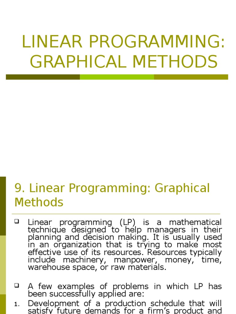 Formulation of A Linear Programming | PDF