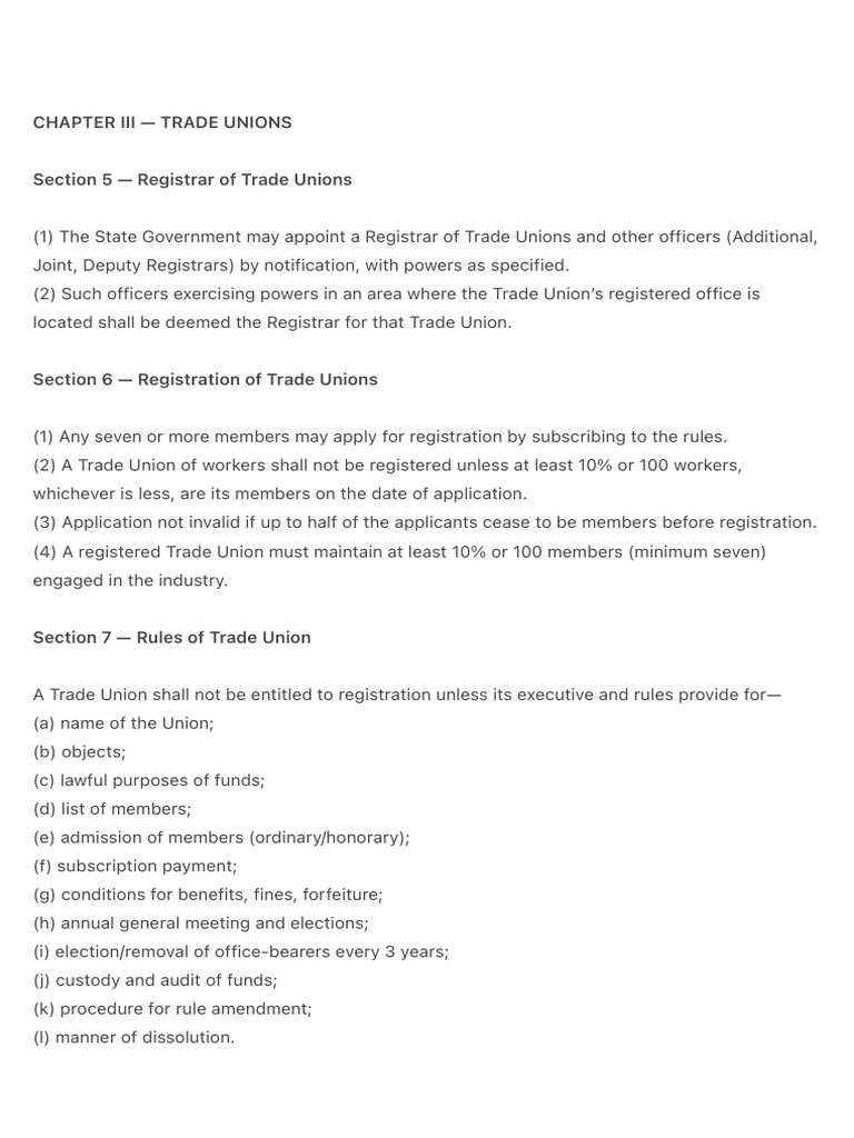 Trade Union Registration and Regulations | PDF | Domain Name Registrar ...