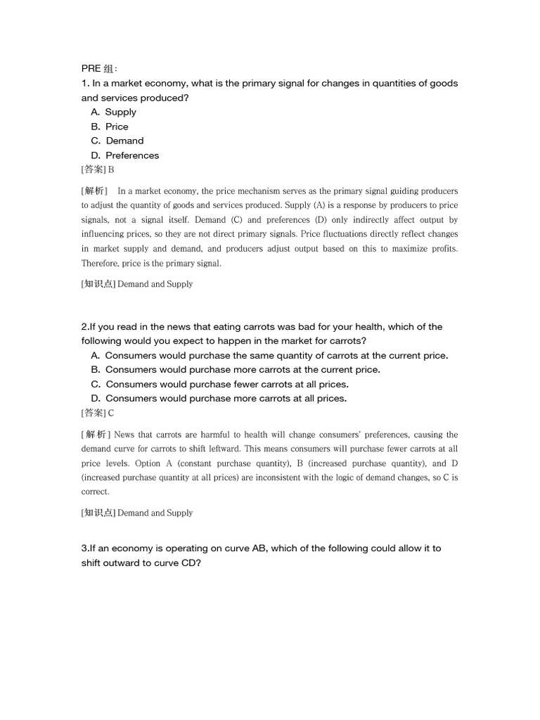Market Economy and Price Mechanism Insights | PDF | Fiscal Policy ...