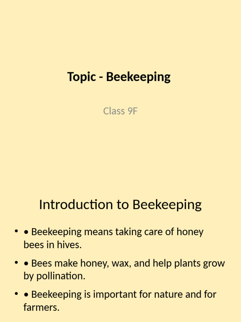 Introduction to Beekeeping Basics | PDF