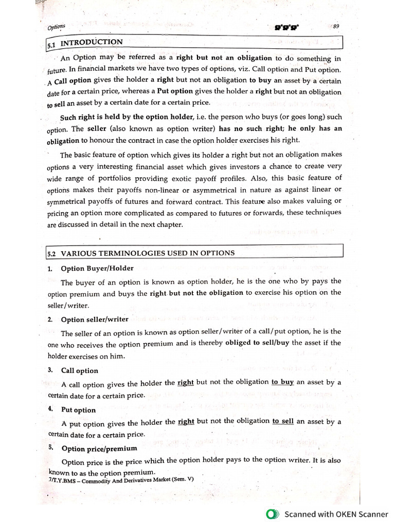 Chapter 5 Options | PDF