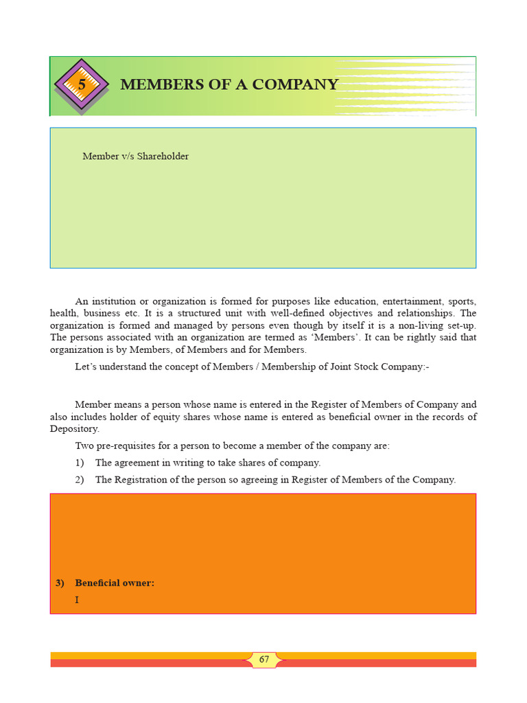 Understanding Company Membership Essentials | PDF | Securities (Finance ...