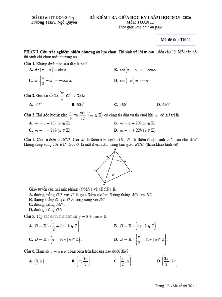 Toan 11 | PDF