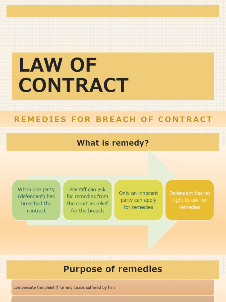Remedies for Breach of Contract Explained | PDF | Legal Remedy | Damages