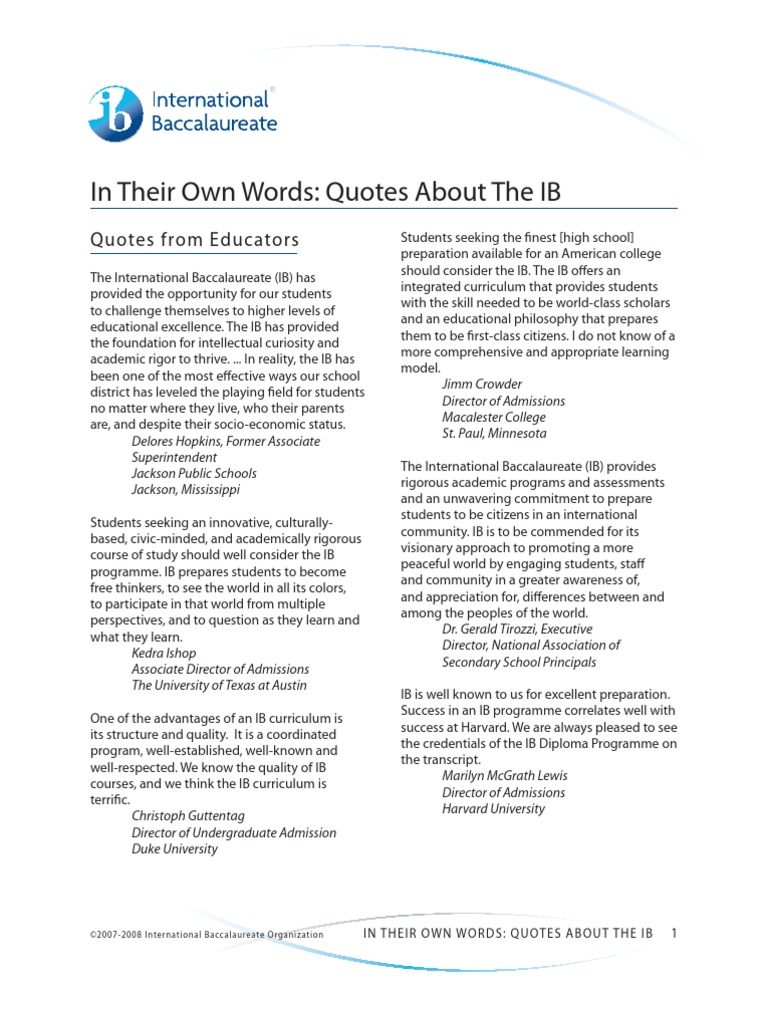 Quotesabouttheib 000 Bachelor S Degree Secondary School