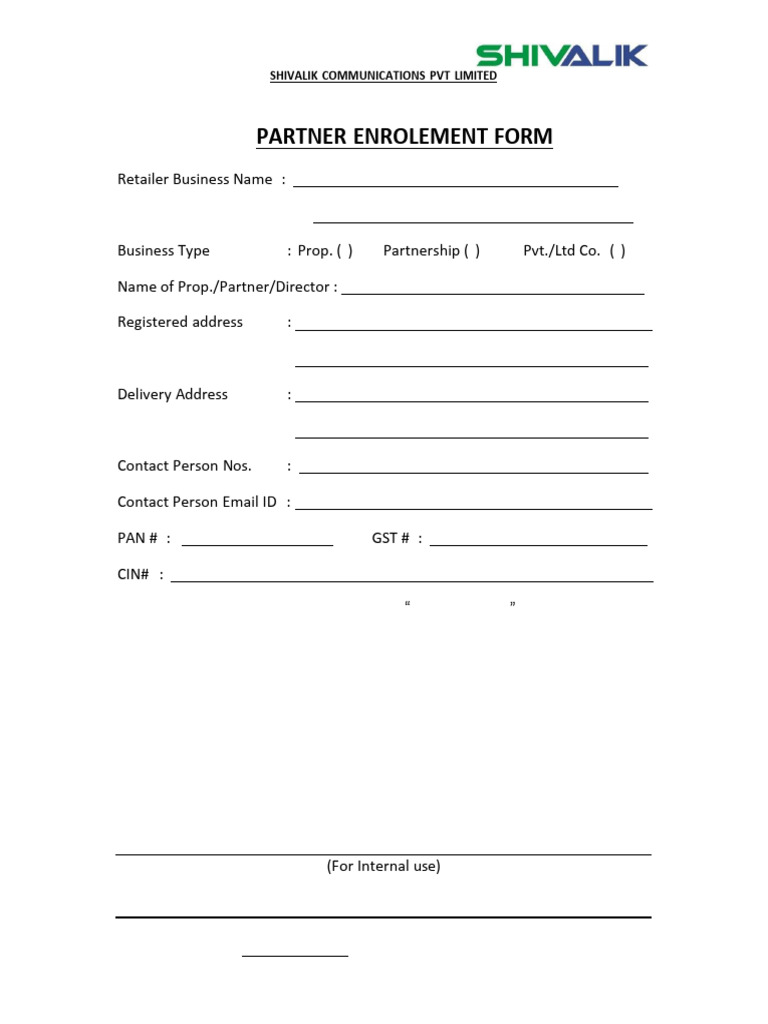 Retail Partner Enrollment Form | PDF