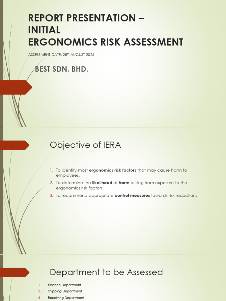 Ergonomics Risk Assessment Report 2025 | PDF | Diseases And Disorders ...