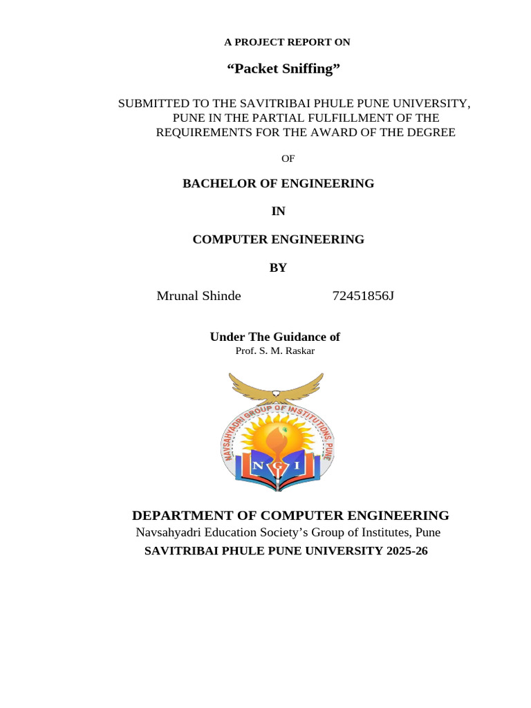Packet Sniffing Project Report | PDF | Computer Network | Security