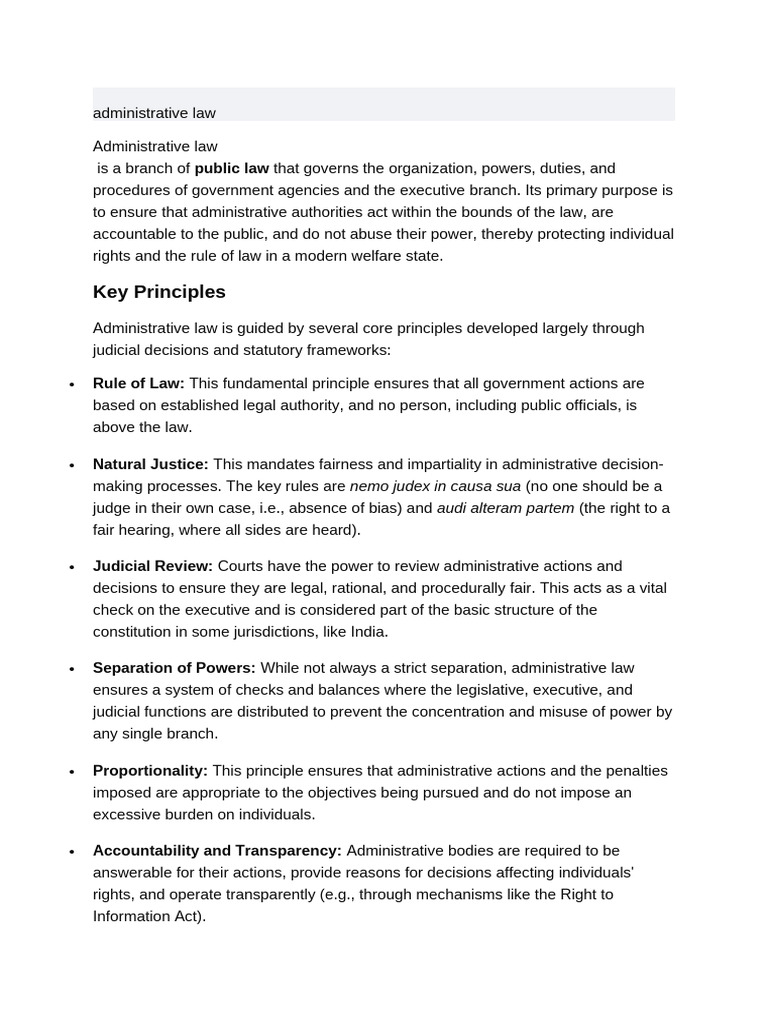 Understanding Administrative Law Principles | PDF | Administrative Law ...